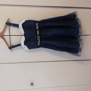 Hot Topic Doctor Who Blue, White and Black Dress